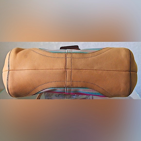 COACH HAMPTON STRIPE VACHETTA HAND BAG NEW WITH TAGS VINTAGE PINK - Picture 15 of 15